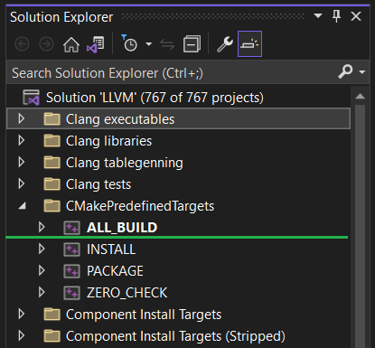 Solution &lsquo;LLVM&rsquo;/CMakePredefinedTargets/BUILD_ALL