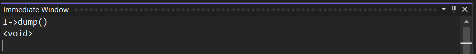Invoking dump in Immediate Window